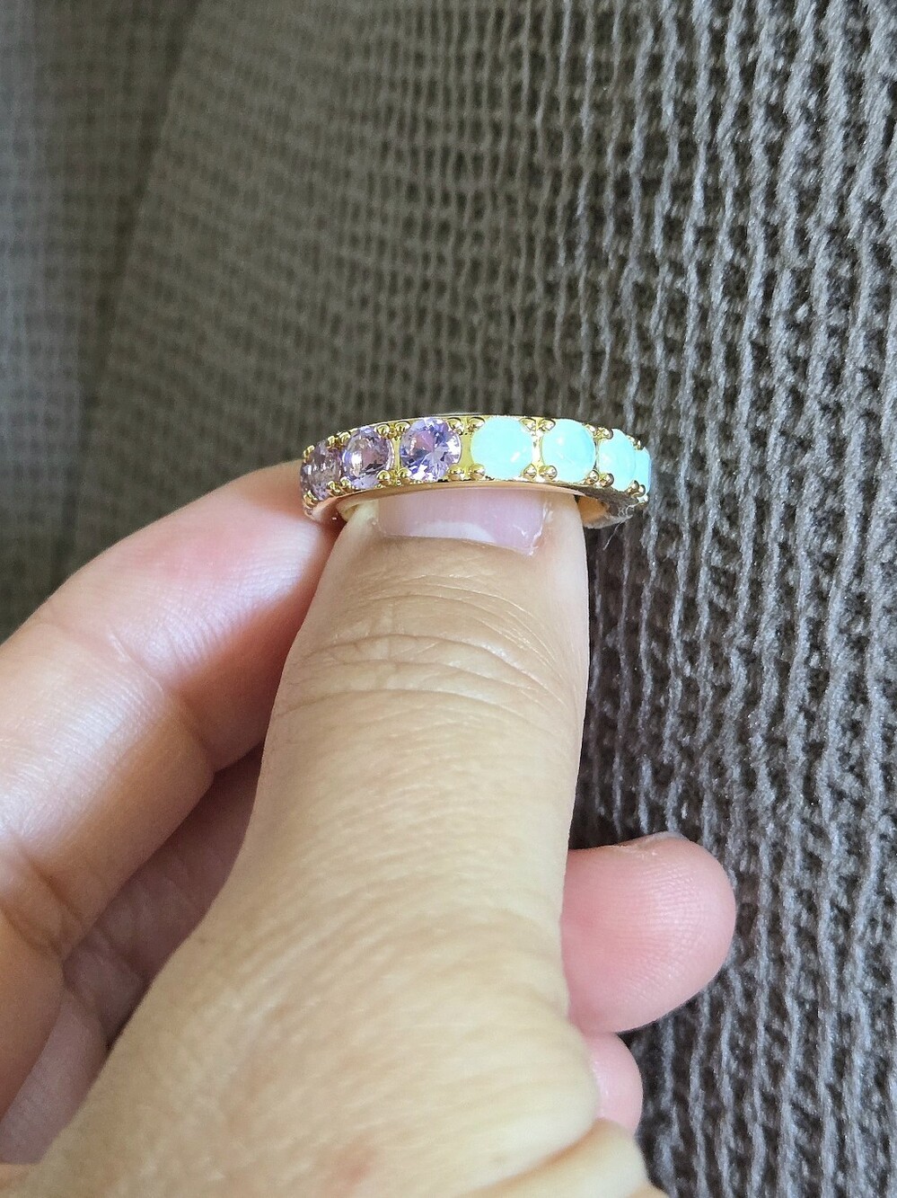 Kendra Scott (Retired) Gold💛 "Chandler" Band Ring💍 in Green💚 Lilac💜 Mix - Picture 8 of 16